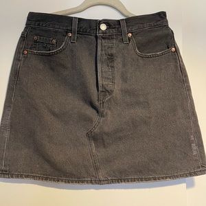 Levi Strauss faded black jean skirt,size waist 29.